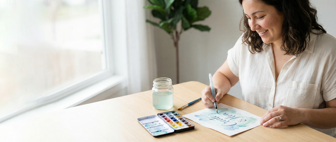 Hand lettering pens and drawing pencils