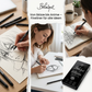 10 black drawing pencils - handlettering pencils incl. 2 brush pens