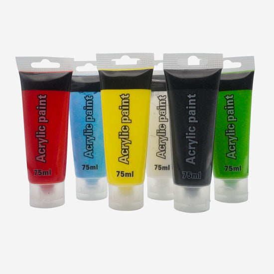 Belmique acrylic paint set - 8x 75ml - for canvas, wood, paper, ceramics