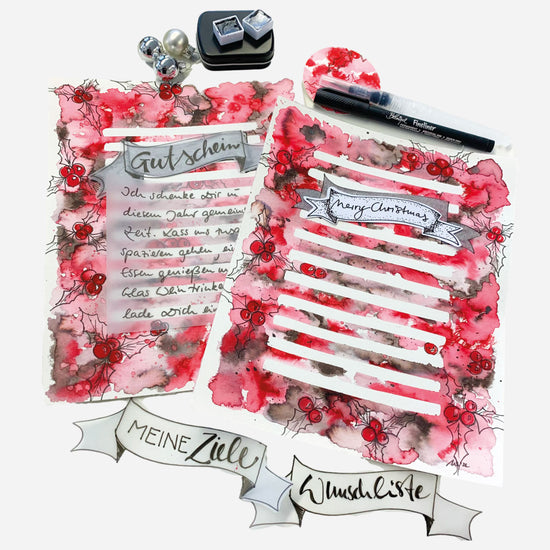 Online-Workshop X.Mas Brushpen Aquarell Hintergrund