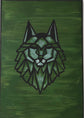 Hand-painted mural - acrylic painting wolf 70x50x2cm