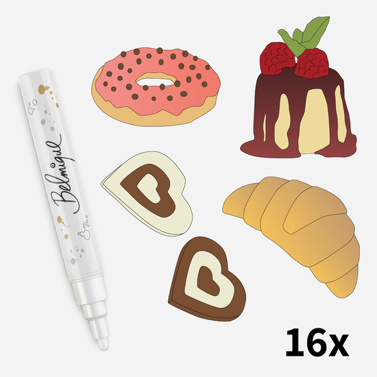 Templates drawing cake - window templates 16 pcs.